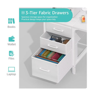 Modern Design Home Office <strong>Computer</strong> Desk with Extendable Feature &amp; File <strong>Drawers</strong> <strong>Cabinet</strong> for Small Spaces &amp; PC <strong>Tables</strong> - Product Image 2