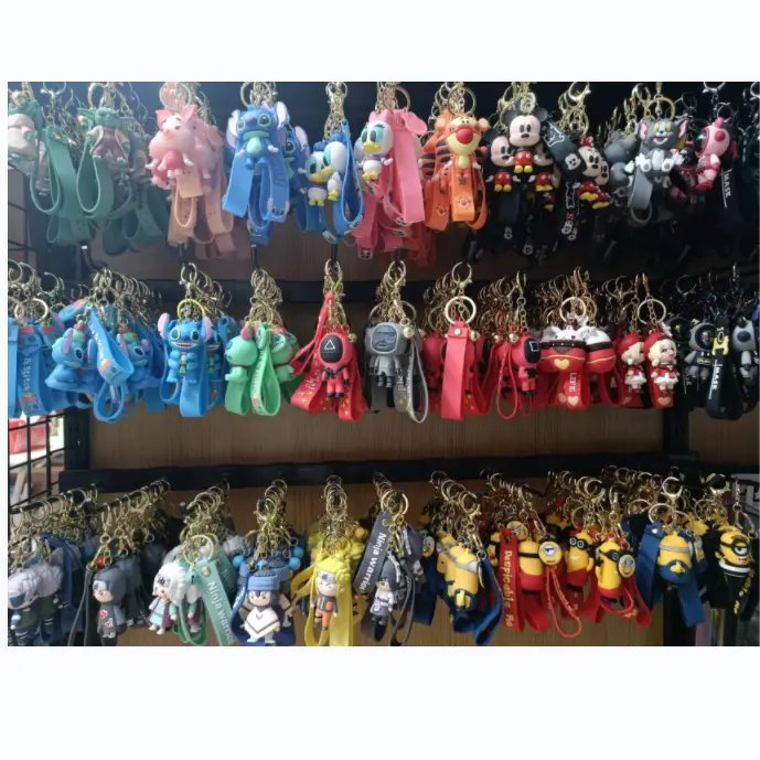 Wholesale of cartoon animation keychain, manufacturer direct sales of cartoon 3D keychain PVC keychain