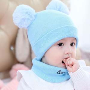 K031 Bonnet et Écharpe Rayés Solides pour Enfants Unisexe Hiver Chaud Bonnet Enfant 100% Polyester Usa Mairun - Product Image 3