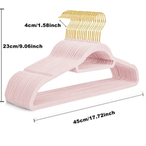 Quần Áo Chống Trượt Perchas Bán Sỉ Áo Khoác Quần Áo Tùy Chỉnh 50 Móc Treo Quần Nhung Cho Bé - Product Image 5