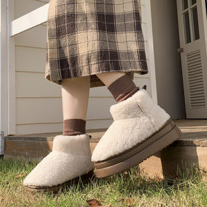 Nuevo en 2025, Calzado <span class=keywords><strong>de</strong></span> Invierno para Mujer con Suela Gruesa, Parte <span class=keywords><strong>Superior</strong></span> <span class=keywords><strong>de</strong></span> Gamuza, Forro <span class=keywords><strong>de</strong></span> Lana Artificial, Suela <span class=keywords><strong>de</strong></span> EVA, Punta Sólida, Color Uniforme, Cálido, Antideslizante y Resistente al Desgaste - Product Image 4