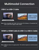 AHXJKA Monitor Portabel 10.5 Inci 1920x1280 IPS HDR dengan Casing Kulit 60Hz Plug and Play USB-C Speaker Internal untuk Laptop Gaming
