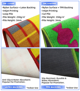 Tapis d'entrée commercial en gros personnalisé à motif vague Hello, avec bordure en caoutchouc antidérapant, en nylon absorbant <span class=keywords><strong>la</strong></span> poussière, production en vrac - Product Image 2