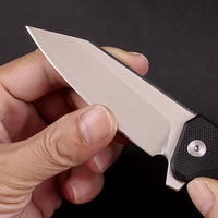 Couteau de poche pliant robuste en acier D2 avec manche G10, couteau de chasse d'extérieur avec clip de poche, outil de survie EDC pour le dressage sur le terrain