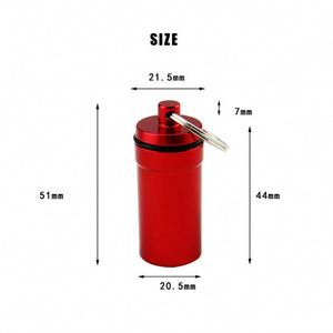 Vente en gros de boîtes à pilules en alliage d'aluminium multicolores, boîte à pilules portable en métal avec porte-clés - Product Image 4