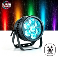 Projecteur LED PAR 7 Yeux RGBW IP65 Étanche pour Extérieur, Éclairage de Scène DMX pour Clubs et Parcs à Thème