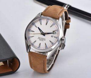 Blue Dial <b>Mechanical</b> <b>Watch</b> Automatic Winding Stainless Steel Case Leather Strap 41mm 20mm Analog Date Business Casual Luxury - Product Image 5