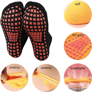Chaussettes antidérapantes personnalisées avec logo, vente en gros, chaussettes de <span class=keywords><strong>trampoline</strong></span> antidérapantes, logo imprimé sur le dessous, taille unique, printemps - Product Image 2