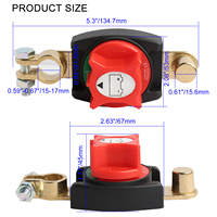 Interrupteur de déconnexion de batterie en laiton haute intensité 12-48V 275A, interrupteur d'arrêt de batterie négatif marche/arrêt pour voiture, bateau, camping-car