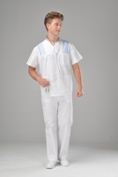 Tenues médicales d'hôpital pour hommes, respirantes et confortables, à col montant, uniformes d'infirmier en tissu sergé avec fermeture éclair et fonction de détection d'aiguilles