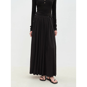 Vestido Recto Plisado con Cintura Ajustable y Estampado de Luces Flotantes en el Mar - Product Image 2