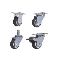 1/1.25/1.5/2 Pouce Brun TPR Roues Roulettes Légères Chaise Pivotante Roues De Meubles Roulette De Plaque Légère