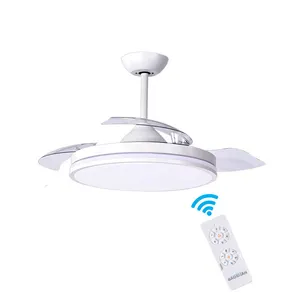 Style Dimmable 3 Color Temperature Speed Ajustable Remote Control Led Ceiling Fan Light