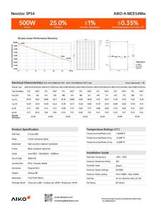 Aiko Neostar EU Kho Năng Lượng Mặt Trời Bảng Điều Khiển Màu Đen Khung 470W 475W 480W 485 W 490W 495W 500W Aiko-A-Mce54Mw Aiko Năng Lượng Mặt Trời Neostar 3P 485 W - Product Image 3