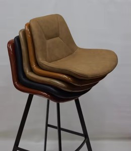 Sillas Altas de Diseño Cómodo con Patas de Metal y Asiento de Cuero PU para Cocina, Bar o Restaurante en Venta - Product Image 6