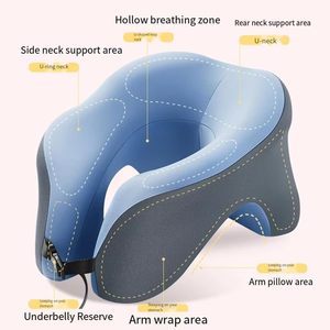 Almohada Plegable PARA EL Cuello, Almohada de Viaje Ligera, Ajustable, Espuma Viscoelástica de Rebote Lento, con Caja de Almacenamiento - Product Image 5