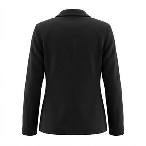 Blazer Clásico Negro de Lana para <span class=keywords><strong>Hombre</strong></span>, Corte Entallado, Cuello en V, Color Sólido, para Oficina, Negocios, Casual, Formal, Personalizado - Product Image 2