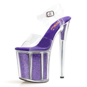 Sandales noires à talons aiguilles 20 <span class=keywords><strong>cm</strong></span> pour femmes, escarpins <span class=keywords><strong>de</strong></span> soirée, pôle <span class=keywords><strong>de</strong></span> <span class=keywords><strong>danse</strong></span>, bout ouvert, modèle <span class=keywords><strong>de</strong></span> défilé, mode pour dames, collection - Product Image 5