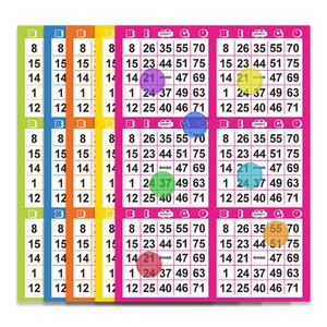 Boletos de Bingo Clásicos en 15 Colores, Papel para Jugar Bingo, Cuadrícula Numérica, Impresión Digital, Tarjetas de Bingo Personalizadas - Product Image 2