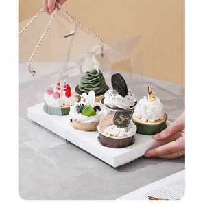 Cajas transparentes portátiles para cupcakes, contenedores de plástico para cupcakes, soportes para fiestas de cumpleaños, pastelería, suministros de panadería - Product Image 5