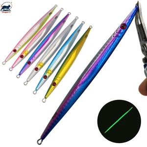 Jigs métalliques lumineux OEM <span class=keywords><strong>de</strong></span> 60g à 400g, à coulée rapide, leurres <span class=keywords><strong>de</strong></span> pêche au jigging phosphorescents pour la pêche au gros gibier, la pêche en haute mer et la pêche en bateau - Product Image 1