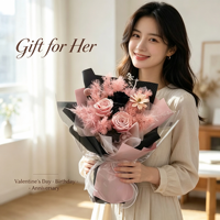 Bouquet de roses éternelles élégantes faites à la main, longue durée (3-5 ans), pour mariage, Saint-Valentin, fête des mères, boîte carrée LED, cadeau