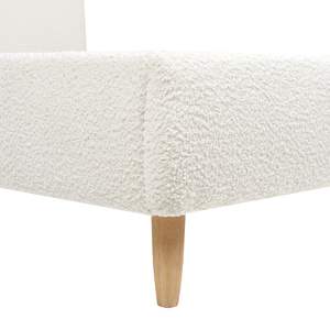 DB <b>Queen</b>-<b>Size</b> Minimalist Platform <b>Bed</b> Ivory White Boucle Upholstered Roman Curved Headboard Double <b>Storage</b> for Apartment - Product Image 2