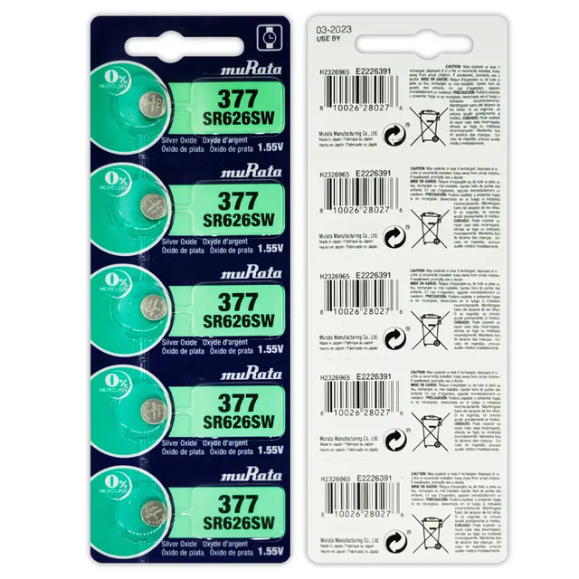 Flydatronic Wholesale SR626SW 377 SR927SW 395 Button Battery for Murata
