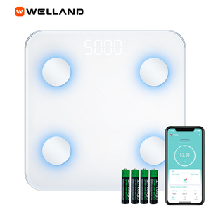 Balance numérique intelligente de graisse corporelle pour la salle de bain Type de capteur électronique Puissance de la batterie Capacité de 180kg Affichage numérique App Pesage - Product Image 1