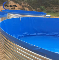 Système d'Aquaculture en Recirculation Commercial, Réservoir Biofloc en Bâche d'Acier Galvanisé pour Élevage de Poissons en Plastique