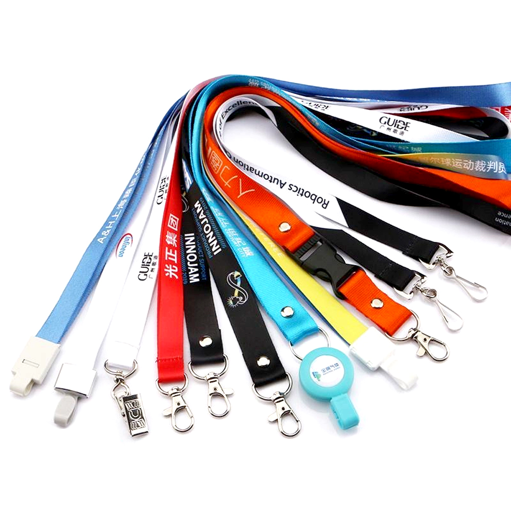 Direct Factory Source for Custom Wholesale Polyester Nylon Lanyard with Satin Hook Woven Logo and Digital Silk Screen Printing