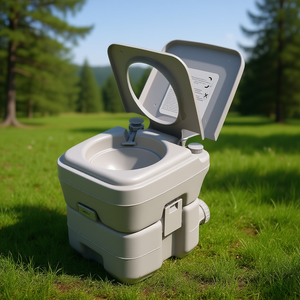 Inodoro Portátil de 5 Galones, Inodoro Portátil para Acampar al Aire Libre, Moderno, Gris - Product Image 2