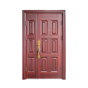Sécurité antivol ignifugé métal acier porte de sécurité entrée extérieure porte d'entrée maisons portes d'entrée en acier