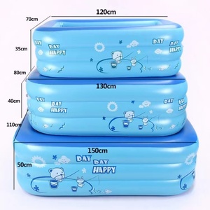Piscine gonflable géante de haute qualité, forme longue et carrée, conçue pour les enfants et les parents, fond en PVC durable à bulles - Product Image 2