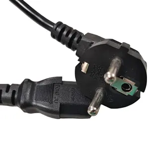 Cable de alimentación de CA de 3 pines VDE CE, enchufe macho a hembra IEC C13, adecuado para usar como cable de alimentación de ordenador de PC europeo