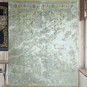 Alfombra de lana personalizable con diseño moderno y elegante, alfombras y juegos de área de seda lavables antideslizantes tejidas para la puerta de la habitación o el baño - Product Image 1