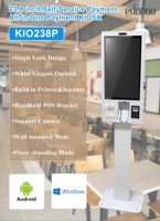 24/7 Kiosco Autoservicio POS System Caisse enregistreuse PC pour des paiements bancaires et de supermarché efficaces