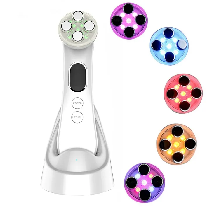 Mặt Thiết bị massage RF EMS 6 màu LED ánh sáng mặt massager thắt chặt chăm sóc da Tần số vô tuyến RF mặt nâng máy vẻ đẹp