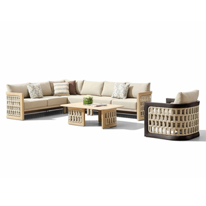 Ensemble canapé <span class=keywords><strong>de</strong></span> patio moderne <span class=keywords><strong>haut</strong></span> <span class=keywords><strong>de</strong></span> <span class=keywords><strong>gamme</strong></span> <span class=keywords><strong>de</strong></span> luxe en bois <span class=keywords><strong>de</strong></span> teck massif <span class=keywords><strong>Mobilier</strong></span> d'extérieur <span class=keywords><strong>haut</strong></span> <span class=keywords><strong>de</strong></span> <span class=keywords><strong>gamme</strong></span> pour hôtels, villas, jardin, salon Sectionnel - Product Image 4