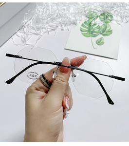 Lunettes Rectangle Rétro Vintage en Métal pour Homme et Femme, <span class=keywords><strong>Correction</strong></span> <span class=keywords><strong>Optique</strong></span> de la Myopie, Blocage de Lumière Bleue, Unisexe - Product Image 5
