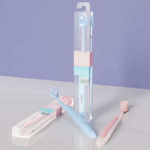 Haoniu Soft Bristle Toothbrush 90 Degree Elastic Head For <b>Gum</b> Care Manual Cleaning Blue And Pink - Product Image 4