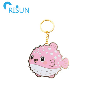 Nhà Máy Kawaii blowfish men Keychain llavero biểu tượng tùy chỉnh Brook cá hồi động vật Cá Nóc Cá Câu Cá móc khóa Keyring Key - Product Image 2