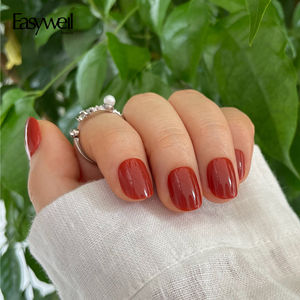 Easywell - Nuevas <span class=keywords><strong>Uñas</strong></span> Postizas Sólidas de 30 Piezas, Color Rojo <span class=keywords><strong>Vino</strong></span>, <span class=keywords><strong>Cortas</strong></span>, Cuadradas y Redondeadas, Aterciopeladas, <span class=keywords><strong>Uñas</strong></span> Artificiales Navideñas, Venta al por Mayor, OEM/ODM - Product Image 1