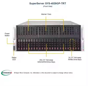เซิร์ฟเวอร์ AI Supermicro รุ่น AS-4124GS-TNR แบบ 4U Rack พร้อมโปรเซสเซอร์ AMD EPYC 7003/7002 รองรับ GPU 9004 สองตัว หน่วยความจำ 64GB รุ่น AS-4125GS-TNRT มีสินค้าในสต็อก - Product Image 3