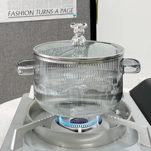 <span class=keywords><strong>Ollas</strong></span> de Vidrio de Borosilicato de Alta Calidad con Diseño Atractivo, Aptas <span class=keywords><strong>para</strong></span> Alimentos, Resistentes al Calor, con Tapa <span class=keywords><strong>para</strong></span> Cocinar, Estofar y Hervir Agua - Product Image 2