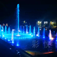 Fontaine d'eau musicale moderne d'extérieur avec éclairage pour piscine de villa, fournisseur de fontaines d'art aquatique optimales avec assurance commerciale