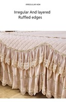 Ensemble de draps et draps de lit à volants en dentelle de lin de luxe vert royal de style européen