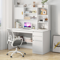 Table d'étude Bureau d'étudiant simple avec étagère intégrée Bureau d'étude d'ordinateur de chambre à coucher et bibliothèque