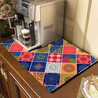 Tapis de séchage de table et de vaisselle à café de style marocain rétro écologique Vaisselle de cuisine en plastique antidérapante et napperon de vidange
