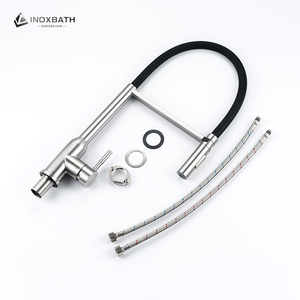 <span class=keywords><strong>Grifo</strong></span> de Cocina Monomando de Acero Inoxidable 304 con Caño Flexible Magnético, Protección de Silicona y Salida de Agua Fría y Caliente de Tres Vías - Product Image 2